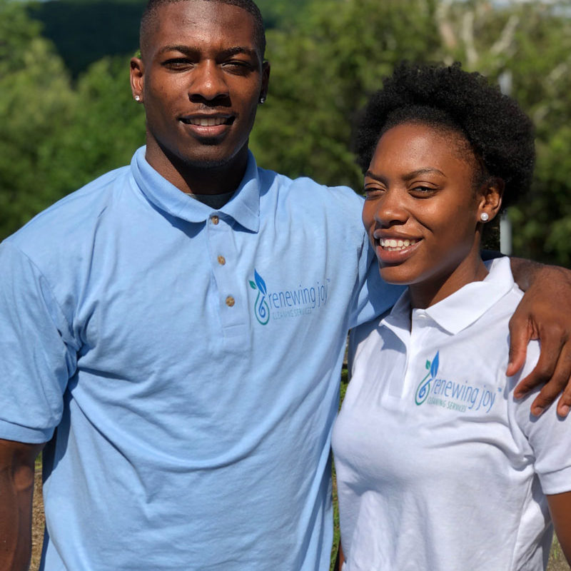 Owners Akeem and Amanda of Renewing Joy Cleaning Services in Boone, NC.