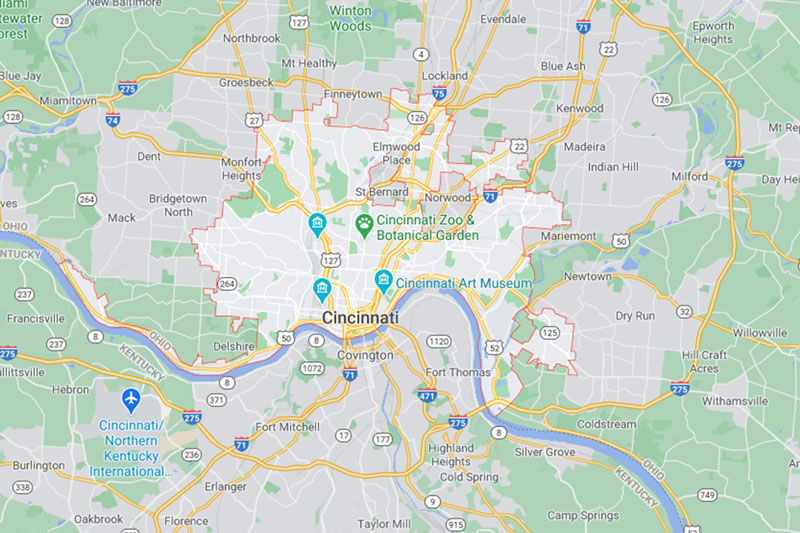 Cincinnati Cleaning Service Region.