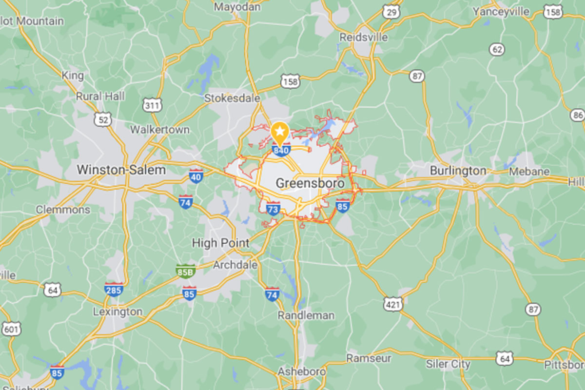 NC Triad Cleaning Service Region.